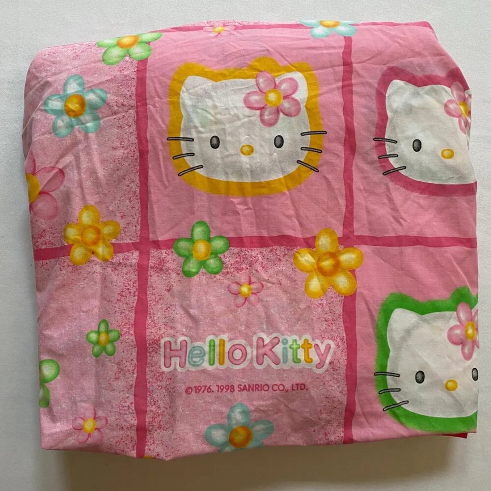 Sanrio Hello Kitty Twin Fitted Sheet Kids Bed Linens Character Bedding Kawaii